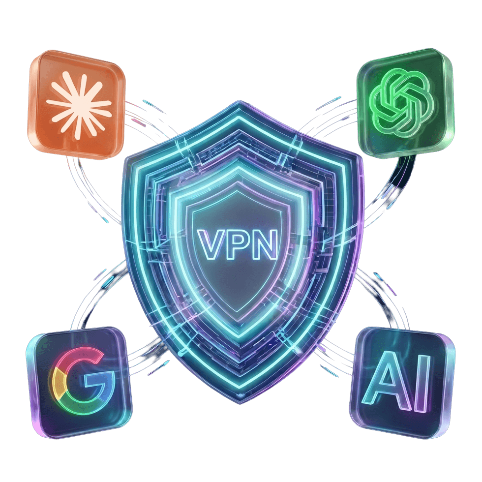 Futuristic Secure Shield VPN Illustration